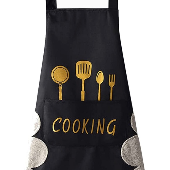 DILLMAN Women Kitchen Apron with Hand Wipe Pockets - Picture 3 of 4